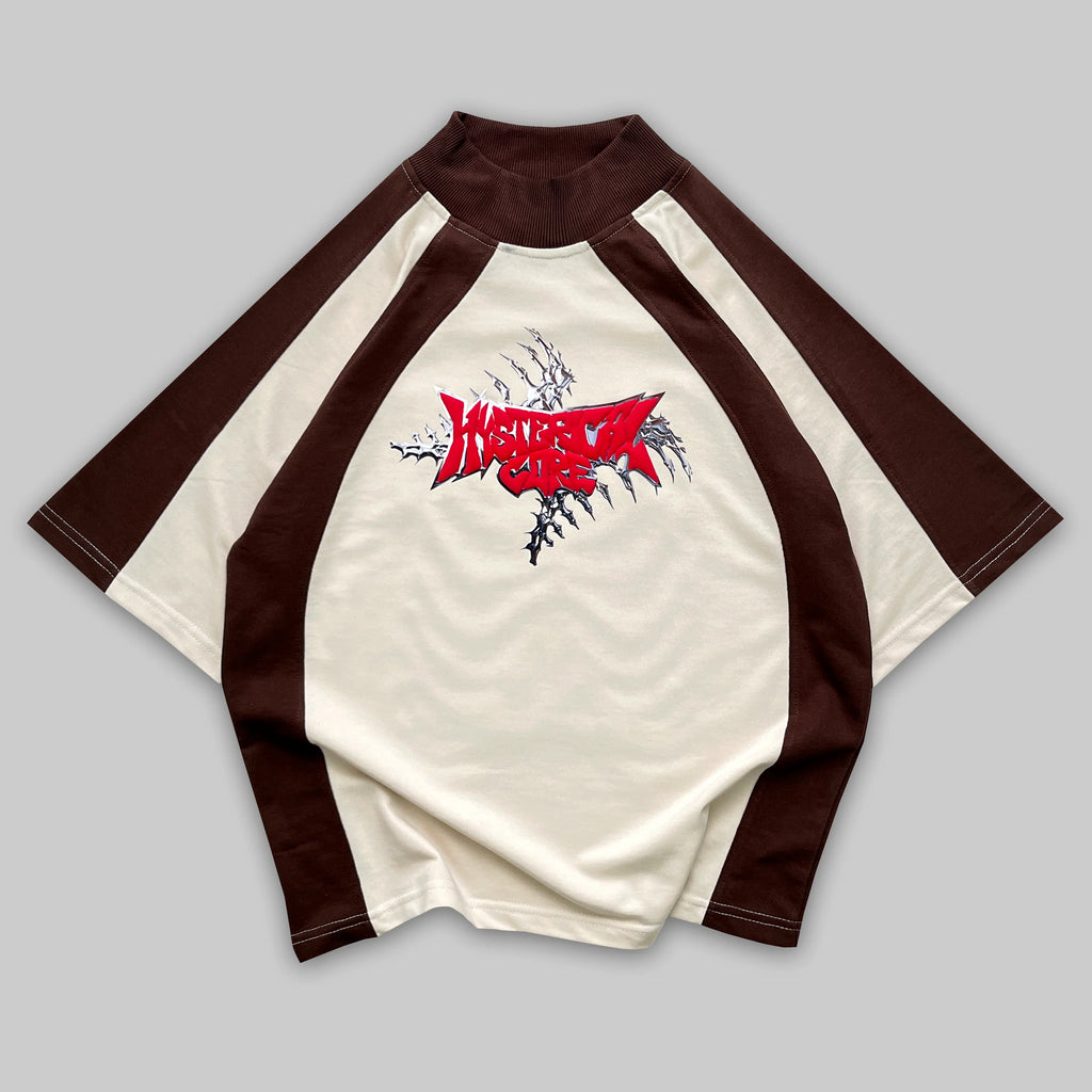 Back print of RUST CORE — ENTITY 06 t-shirt featuring bold mechanical ribcage artwork