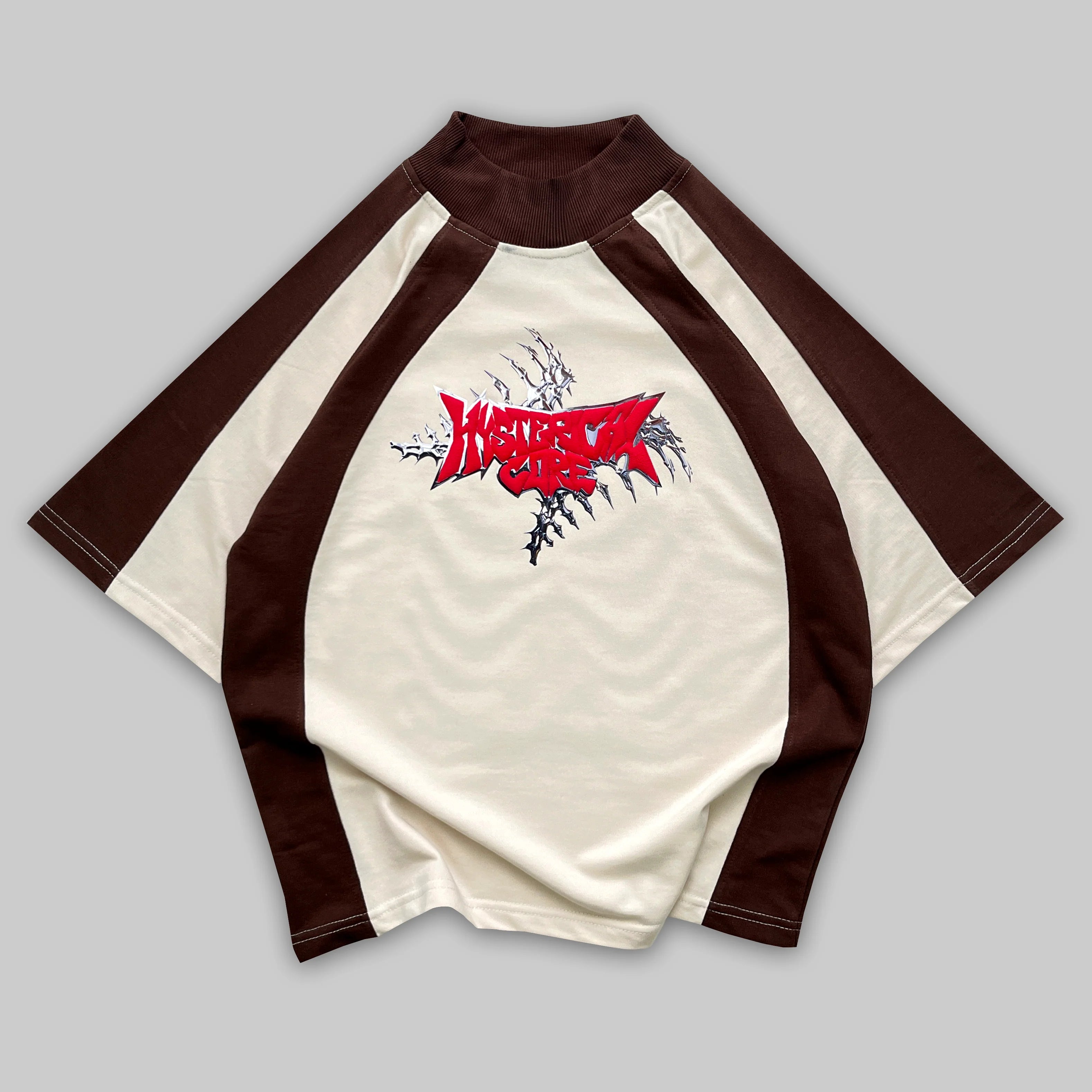 Back print of RUST CORE — ENTITY 06 t-shirt featuring bold mechanical ribcage artwork