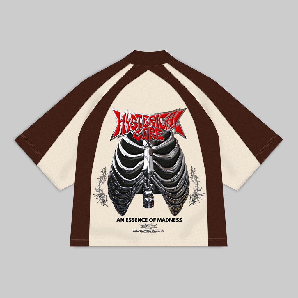 RUST CORE — ENTITY 06 raglan t-shirt with industrial ribcage graphic and streetwear design