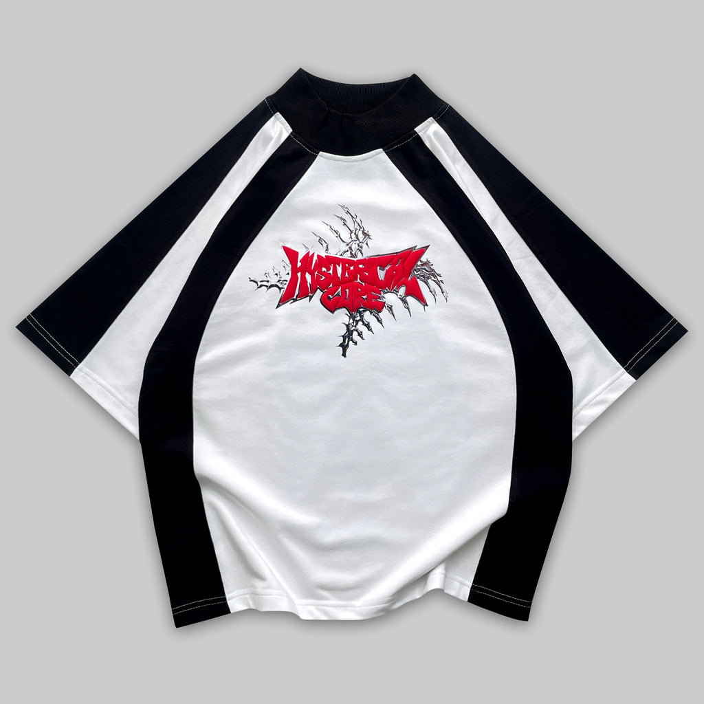 Back print of VOID CORE — ENTITY 05 t-shirt featuring bold ribcage artwork and streetwear aesthetic